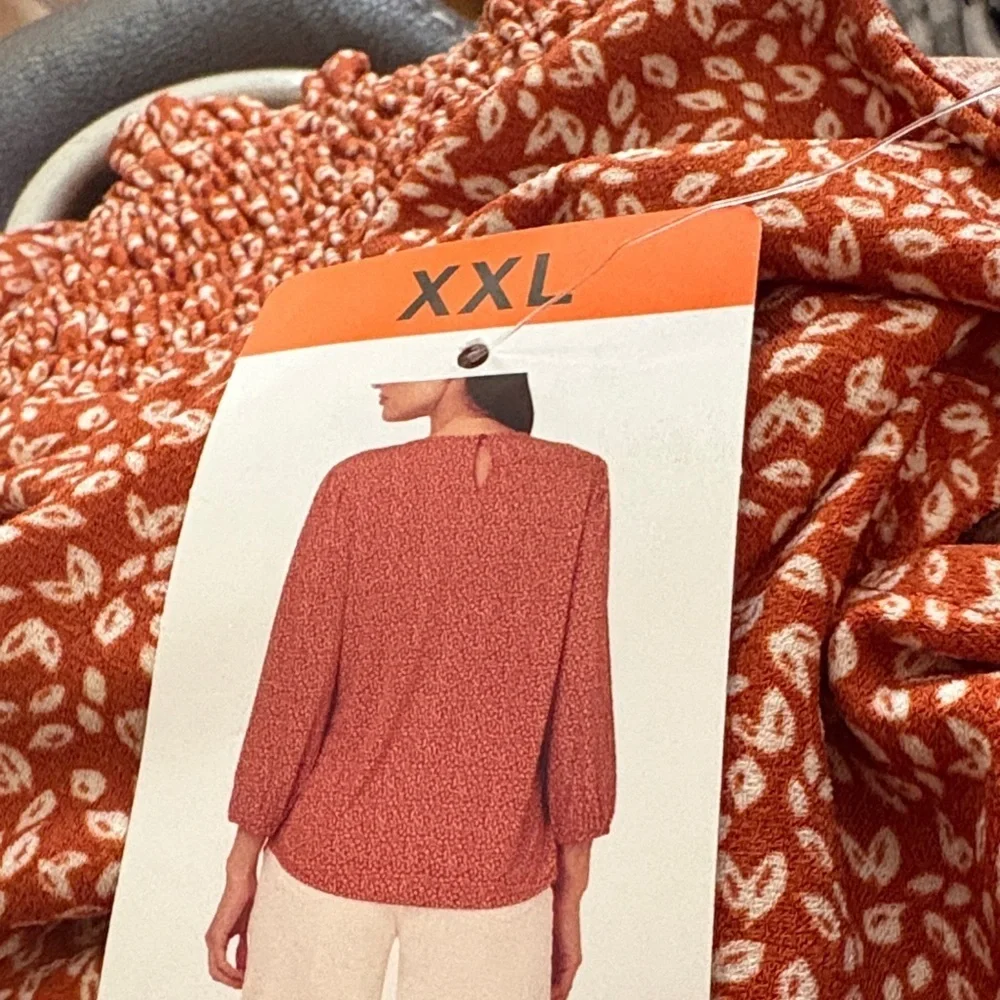 Adrianna Papell Women's Orange Blouse - XXL - Picture 2 of 2